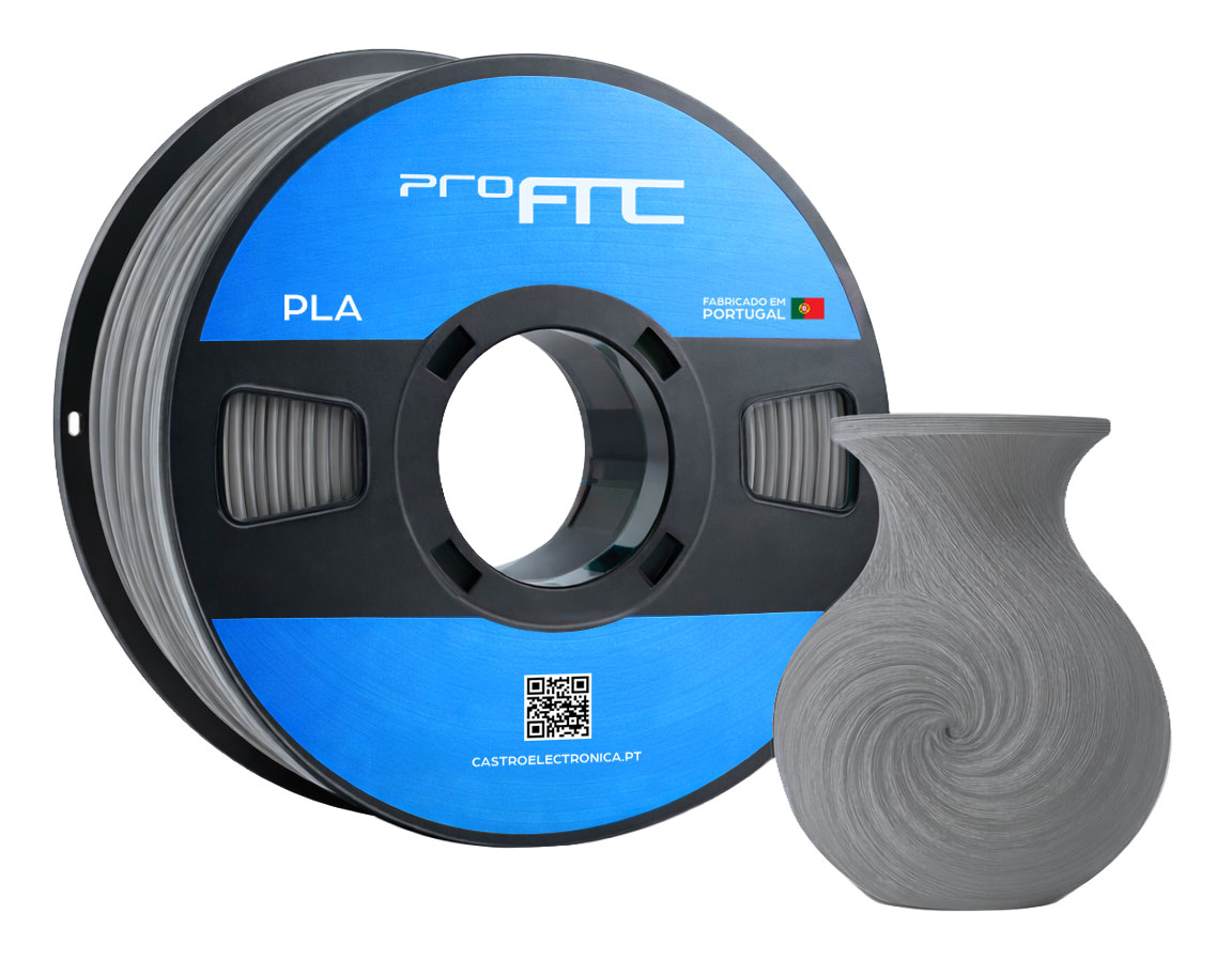 Filamento de Impressão 3D PLA 1,75mm 1Kg (Cinzento Metálico) - ProFTC