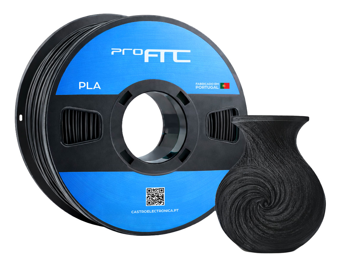Filamento de Impressão 3D PLA 1,75mm 1Kg (Preto) - ProFTC