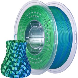 Filamento de Impressão 3D PLA SILK 1,75mm 1Kg (Azul/Verde) - ELEGOO