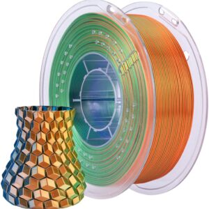 Filamento de Impressão 3D PLA SILK 1,75mm 1Kg (Azul/Verde/Laranja) - ELEGOO