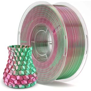 Filamento de Impressão 3D PLA SILK 1,75mm 1Kg (Verde/Vermelho) - ELEGOO