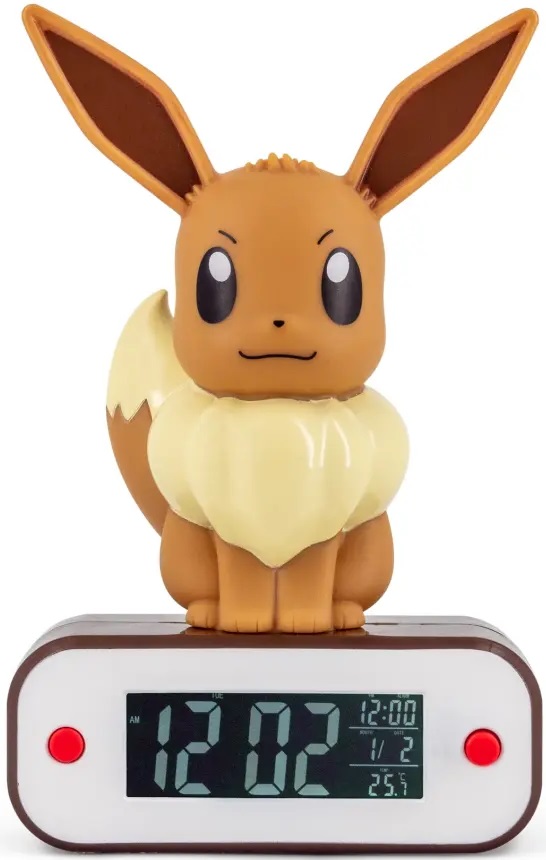 Relógio/Despertador Pokémon Eevee c/ Lampada LED - TEKNOFUN