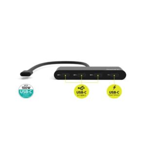 Hub Port Usb-c 3xportas Usb-c + 1xUsb-c Power Delivery