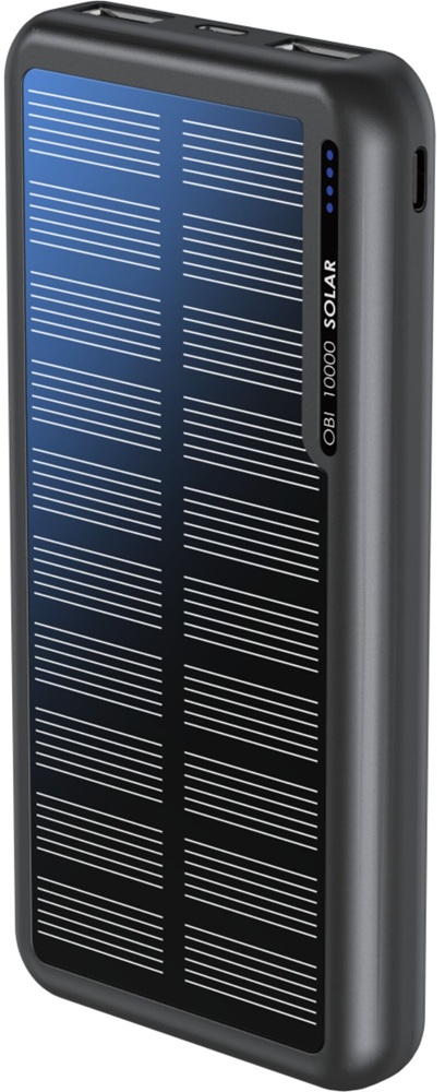 Powerbank Solar OBI-SOLAR 10000mAh (Preto) - BOOMPODS