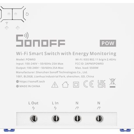 Interruptor Inteligente Wi-Fi de Alta Potência c/ Medição de Energia - Sonoff POW R3