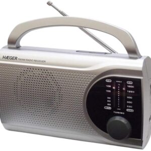 Rádio Portátil Surround AM/FM (Prateado) - HAEGER