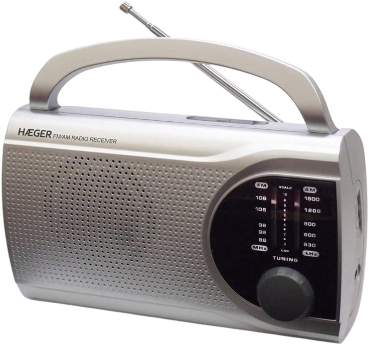 Rádio Portátil Surround AM/FM (Prateado) - HAEGER