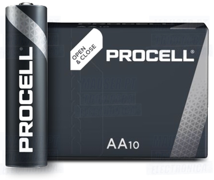 Emb. 10x Pilhas Industriais Alcalinas 1,5V LR6 AA - PROCELL by DURACELL Constant PC1500