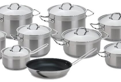 Conjunto de Cozinha Profissional Tejo em Aço Inoxidável (9 Peças) - SILAMPOS