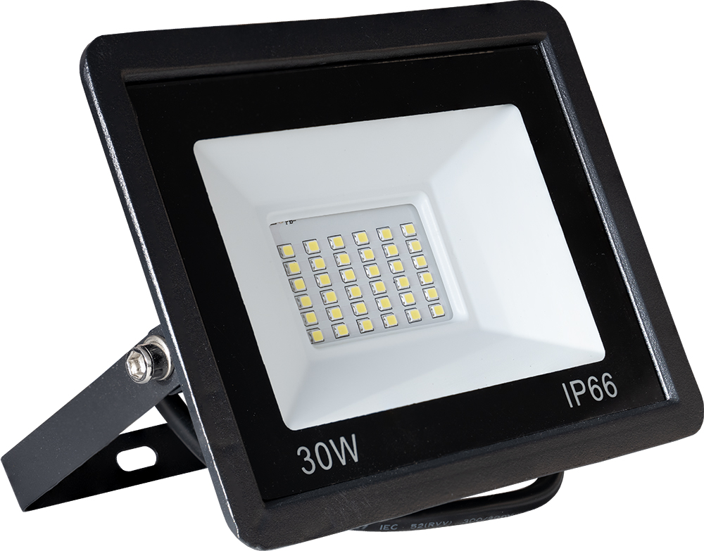 Projector LED IP65 220VAC Branco Frio 6000K 30W 2400Lm c/ Sensor Crepuscular