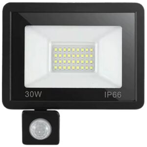 Projector LED IP66 220V Branco F. 6000K 30W 2700Lm c/ Sensor
