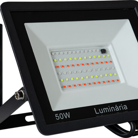 Projector LED RGB IP65 220VAC 50W 3000Lm c/ Comando