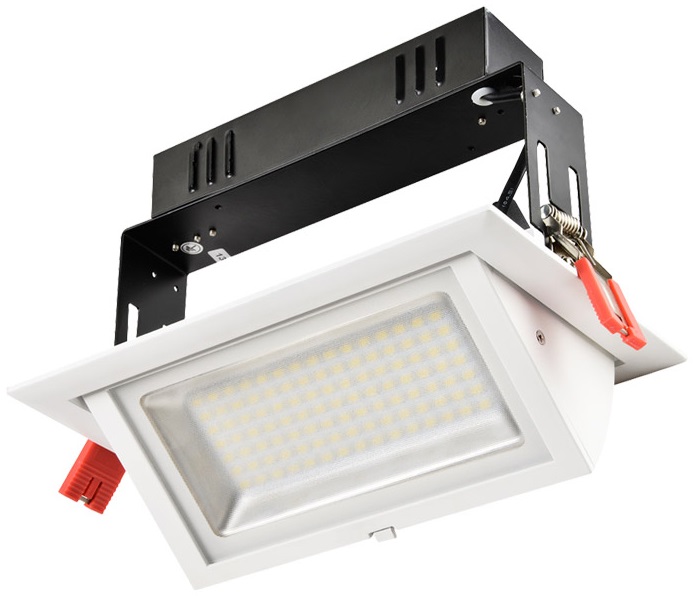 Projector LED Rectangular p/ Encastrar (Tecto/Muro) 220V 30W Branco Q. 3000K