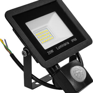 Projector LED IP66 220V Branco F. 6000K 20W 1400Lm c/ Sensor