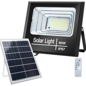 Kit Projector LED 60W Branco F. 6000K c/ Painel Solar (IP67)