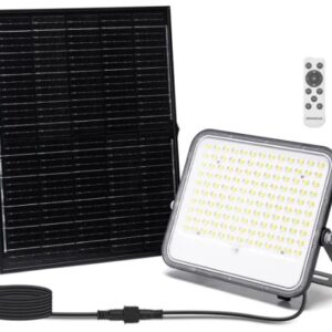 Kit Projector LED 200W CCT 3000/4000/6000K c/ Sensor + Painel Solar (IP66)