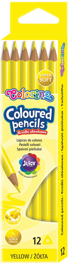 Pack 12 Lápis Cor Colorino Amarelo - COLORINO