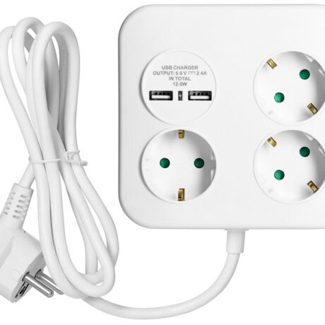 Extensão Tripla + 2x USB (1,4 mts) - VIRONE