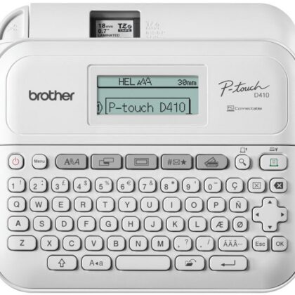 Rotuladora Eletrónica de Secretária PT-D410 c/ Teclado e Conexão ao PC - BROTHER