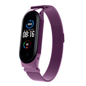 Correia Metálica Milanesa Íman p/ Mi Band 5 e Mi Band 6 (Roxo) - XIAOMI