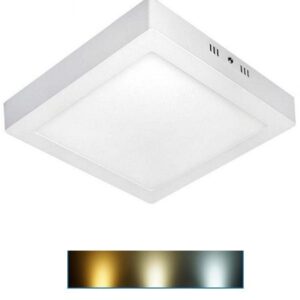 Painel de LED Superf?cie Quadrado 22cm 18W 1620Lm (3 Cores - 3000K/4000K/6000K)