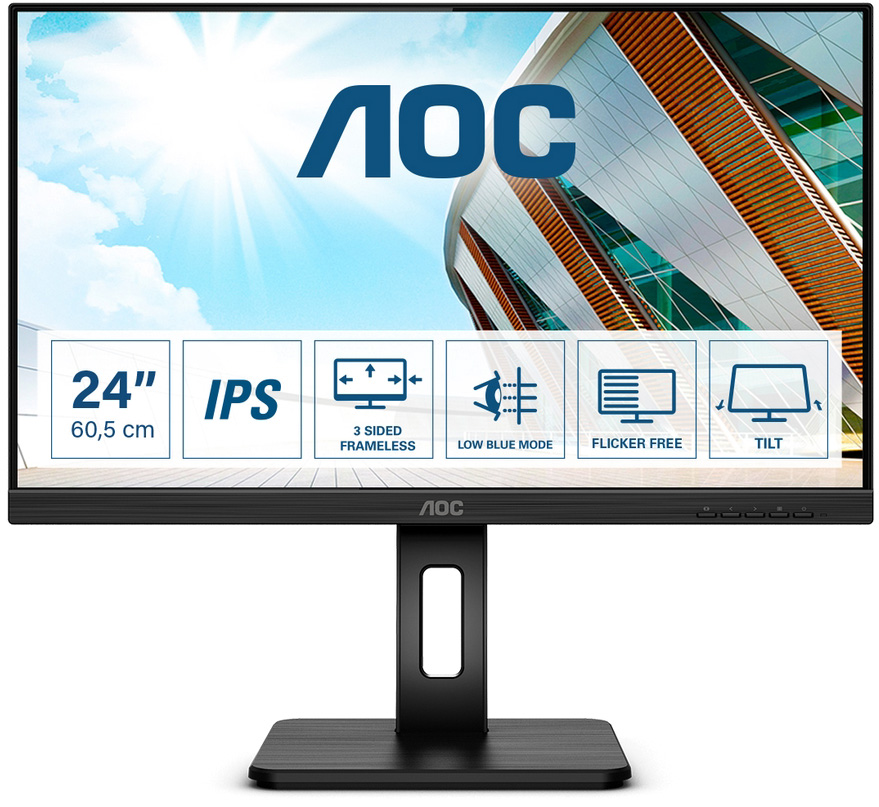Monitor 23.8 Q24P2Q LED Quad HD (Preto) - AOC