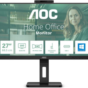 Monitor IPS LED 27 Q27P3CW Quad HD (Preto) - AOC