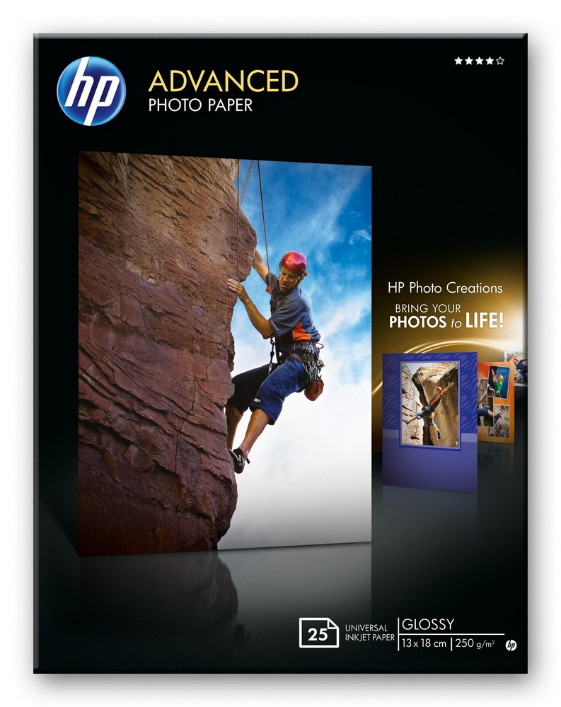 Papel Fotográfico de Lustro (25 Folhas) - HP