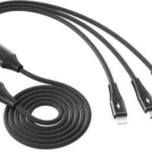 Cabo USB Macho 3-EM-1 USB C / Micro USB / Lightning Macho (1,2 mts) - QCHARX