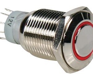Pulsador Metálico SPDT 1NO 1NC - Luz Vermelha