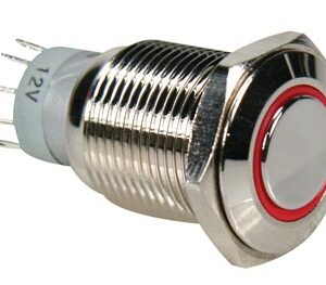 Interruptor Pulsador Metálico SPDT 1NO 1NC - Luz Vermelha