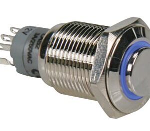 Interruptor Pulsador Metálico Alto SPDT 1NO 1NC - Luz Azul