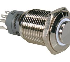 Interruptor Pulsador Metálico Alto SPDT 1NO 1NC - Luz Branca