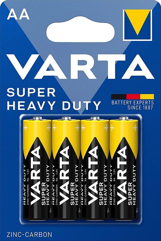 Blister 4 Pilhas AA / R6 1,5V - VARTA SUPER HEAVY DUTY 2006