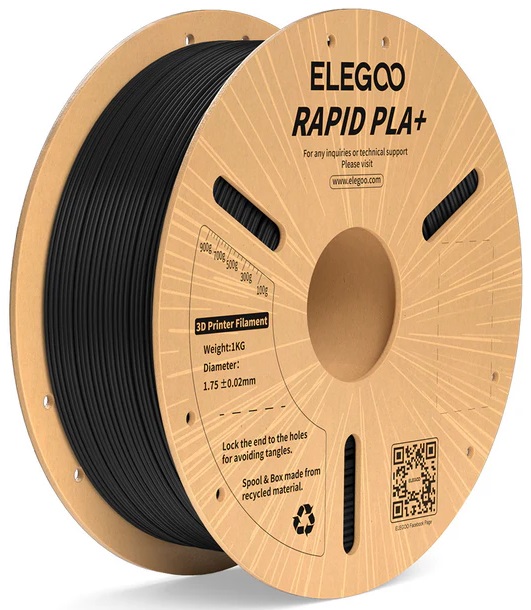 Filamento de Impressão 3D RAPID PLA+ 1,75mm 1Kg (Preto) - ELEGOO