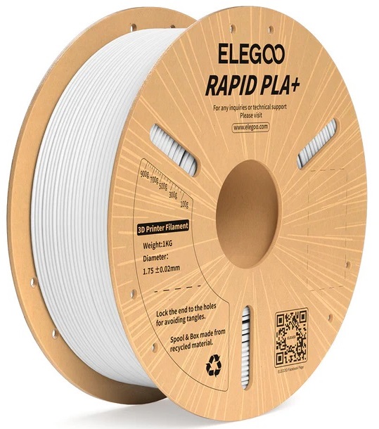Filamento de Impressão 3D RAPID PLA+ 1,75mm 1Kg (Branco) - ELEGOO