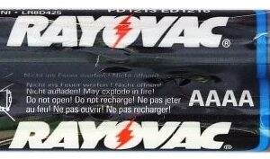 Blister 2 Pilhas Alcalinas LR61 AAAA - RAYOVAC