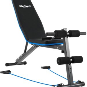Banco de Musculação Inclinado c/ Sistema de Segurança e Elásitcos - REBEL ACTIVE