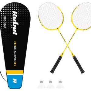 Conjunto de Badminton 6 Peças (Amarelo) - REBEL ACTIVE