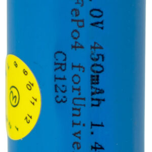 Pilha Recarregável LiFePO4 CR123 3V 500mAh