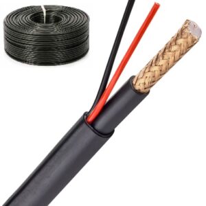 Bobine Cabo Vigilância Coaxial RG59 e Alimentação (100 mts) - Preto