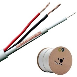 Bobine Cabo Vigil?ncia Coaxial (RG59) e Alimentação Branco (300 mts)