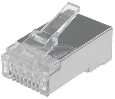 Ficha Telefone-Rede RJ45 8 Pinos CAT6 (Blindada)