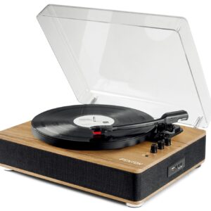 Gira Discos Bluetooth/USB 33/45/78 RPM (Madeira Clara) - FENTON
