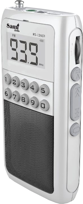 Rádio Fm Mini Digital c/ Alta-Voz Bateria Recarregável - Micro SD - SAMI