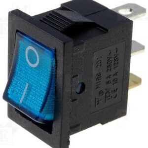 Interruptor Luminoso ON-OFF SPST 1C, 2P, 15A / 12VDC - Azul