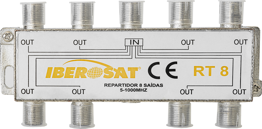 Spliter Repartidor 8 Saídas 5-1000MHz - IBEROSAT