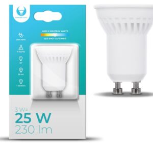 Lampada LED Cerâmica 220V GU10 MR11 3W Branco 4000K 230Lm - FOREVER