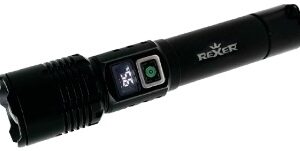 Lanterna de M?o Recarreg?vel 10W 1200mah 500lm c/ Ecr? (Preto) - REXER
