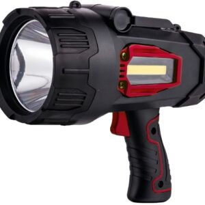 Lanterna de M?o Recarreg?vel 10W 4000mah 1300lm (Preto/Vermelho) - REXER